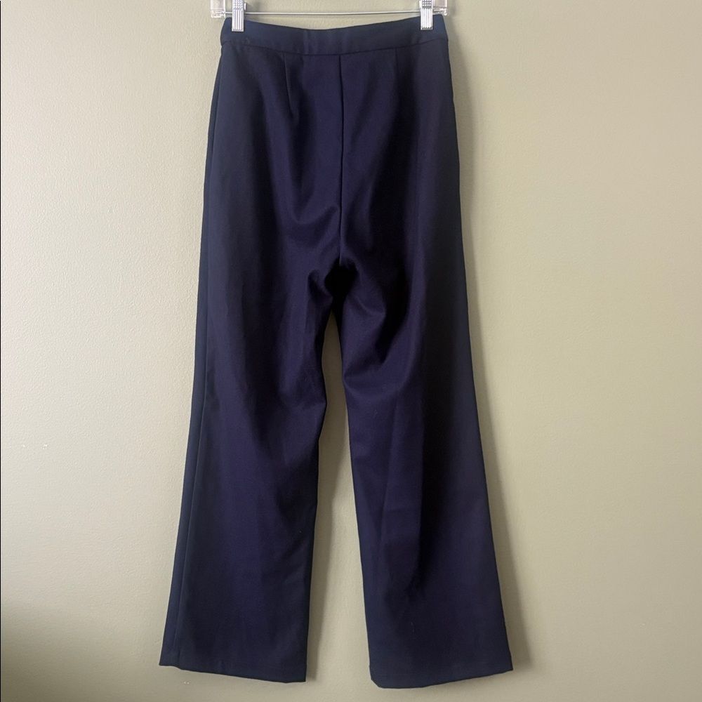 NWT Sage the Label East VIllage Pant Navy Blue Flare Leg Trouser Pants Sz Small - Picture 8 of 8